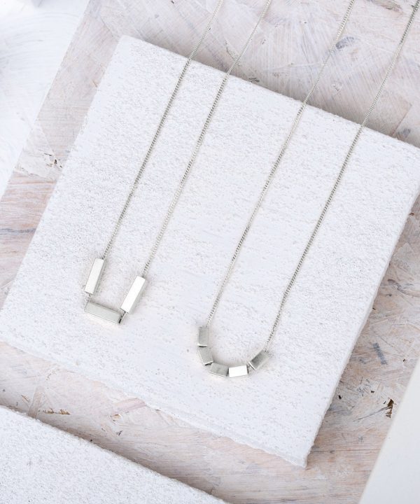 Triple and Quin Bar Geometric Necklace