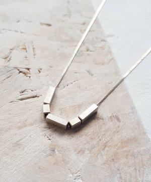 Mixed Quin Silver Geometric Necklace