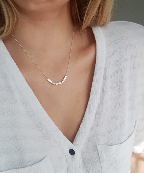 Mixed Quin Silver Geometric Necklace