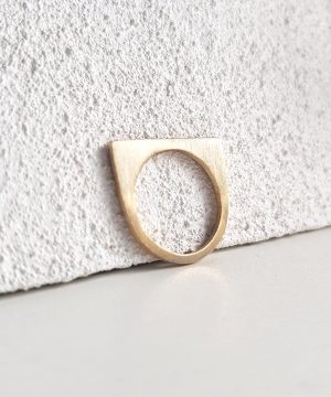 Tiny Geometric Yellow Gold Stacking Ring Chloe Solomon Bristol