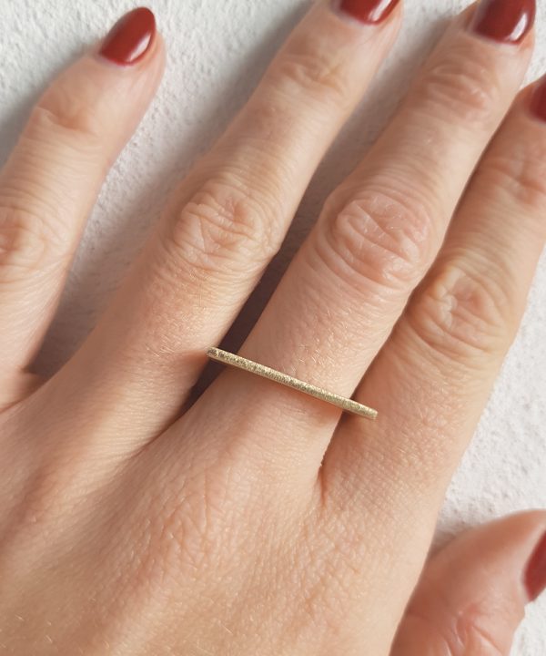 Tiny Geometric Yellow Gold Stacking Ring Chloe Solomon Bristol