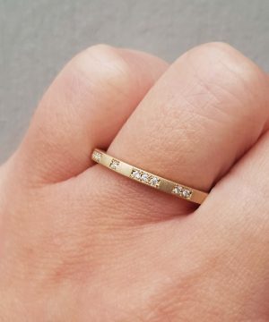 Diamond eternity gold ring modular