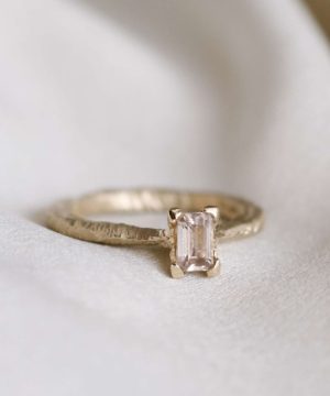 Emerald-Cut-Handmade-Engagement-Ring-Champagne-Zircon-Chloe-Solomon