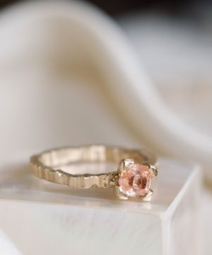 Peach-Sapphire-Bespoke-Gold-Handmade-Engagement-Ring-Slate-Chloe-Solomon