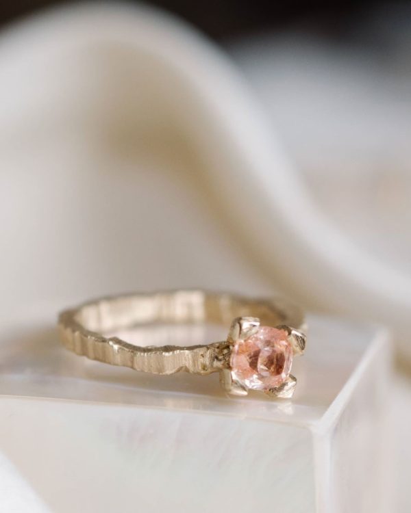Peach-Sapphire-Bespoke-Gold-Handmade-Engagement-Ring-Slate-Chloe-Solomon