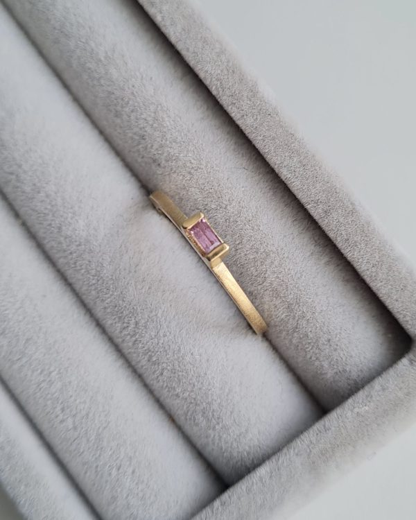 Minimal-Pink-Baguette-Sapphire-Engagement-Ring-Stacking-Ring-Chloe-Solomon