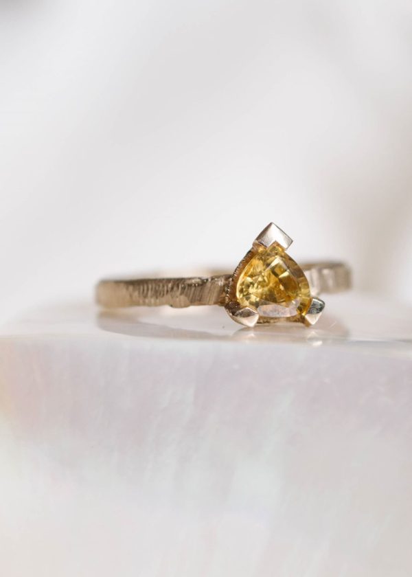Warm-Yellow-Pear-Tourmaline-Gold-Handmade-Engagement-Ring-Slate-Chloe-Solomon